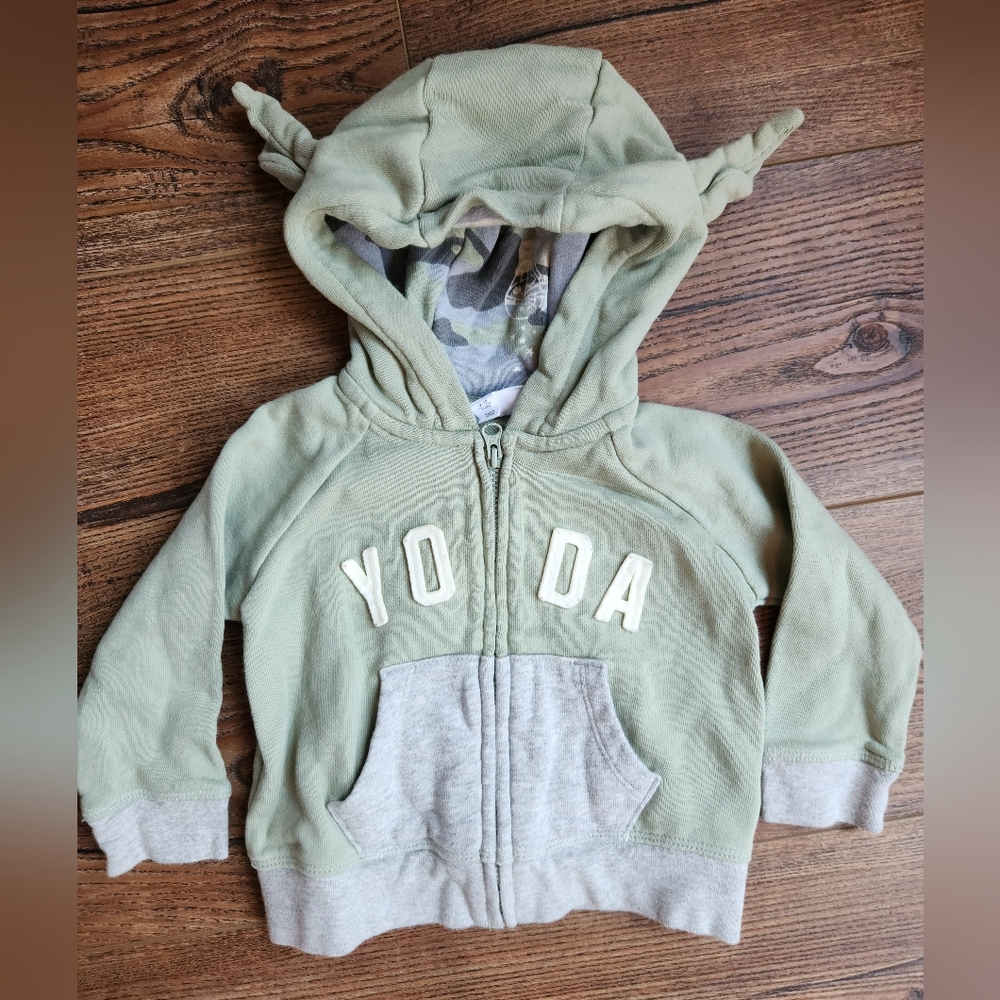 Baby Gap green Yoda zip up sweatshirt sz 12-18 month